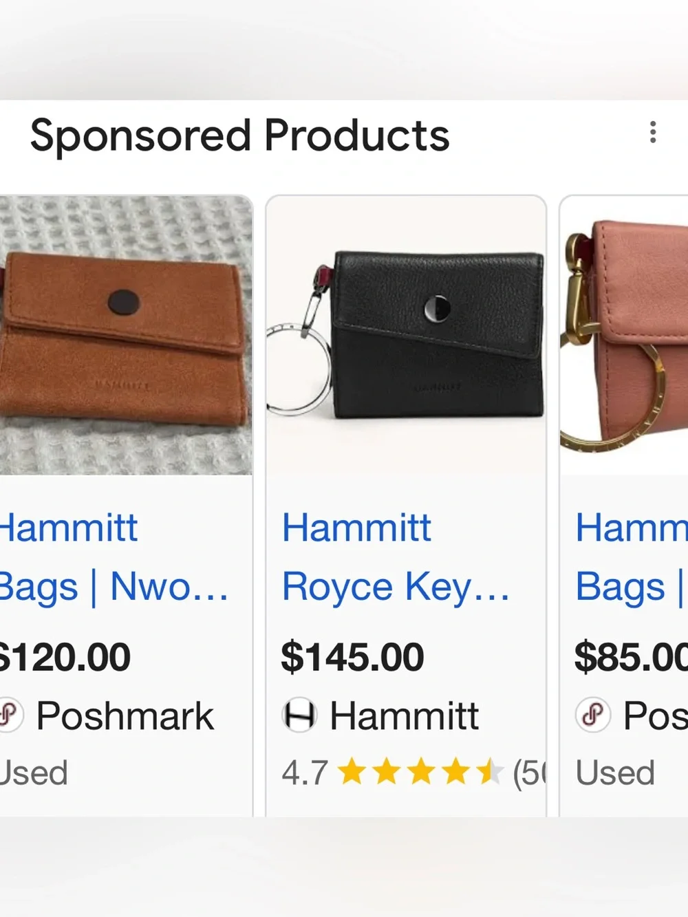 HAMMITT wallet card holder keychain AMAZING LEATHER MSRP $145